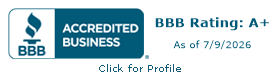 BBB Accredited Business, A+ rating